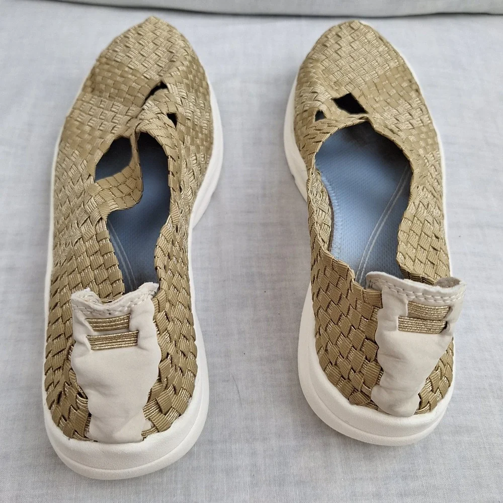 Easy Spirit Gold 10 Woven Slip On Esquest Women 16410215 Shoe Sneakers e360